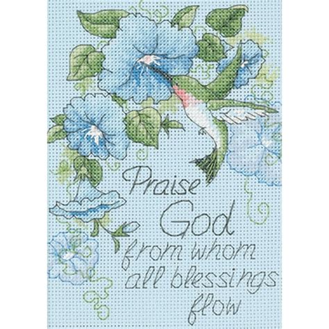 Dimensions Hummingbird and Morning Glories Counted Cross Stitch Kit #65015 5" x 7"/12.7 cm x 17.7 cm 14 Count